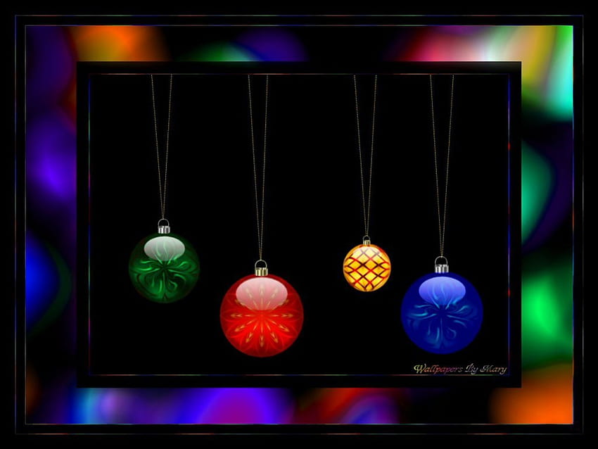Ornament Rainbows, winter, holidays, christmas, ornaments HD wallpaper