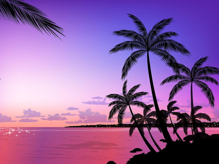 Palm Tree Background - PowerPoint Background for PowerPoint, Purple Palm Tree HD wallpaper