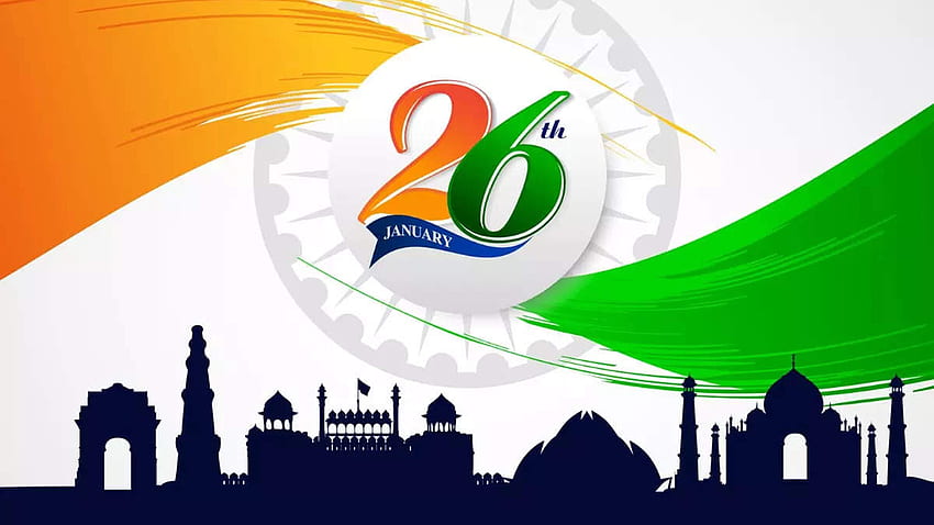 1 月 26 日共和国記念日インドのお祝いフラグ 創造的な共和国記念日 高画質の壁紙