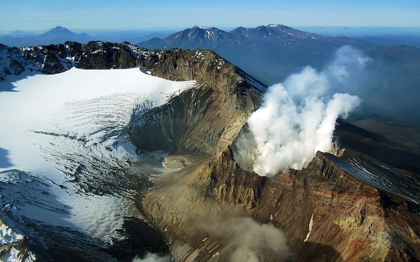 vulcão, kamchatka, rússia, montanhas papel de parede HD