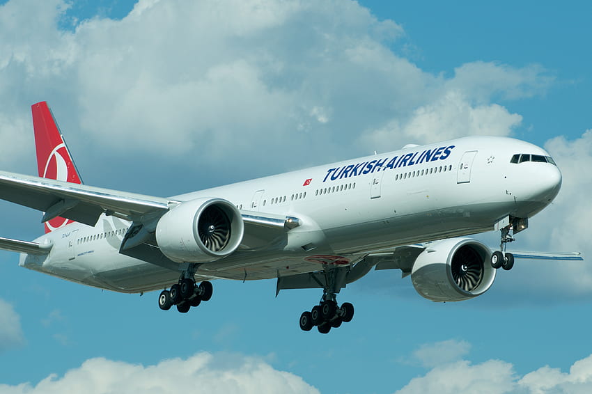 Turkish Airlines Boeing 777 300ER TC Commons HD wallpaper
