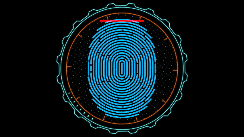 Un'animazione di uno scanner biometrico di impronte digitali in funzione. di movimento Sfondo HD