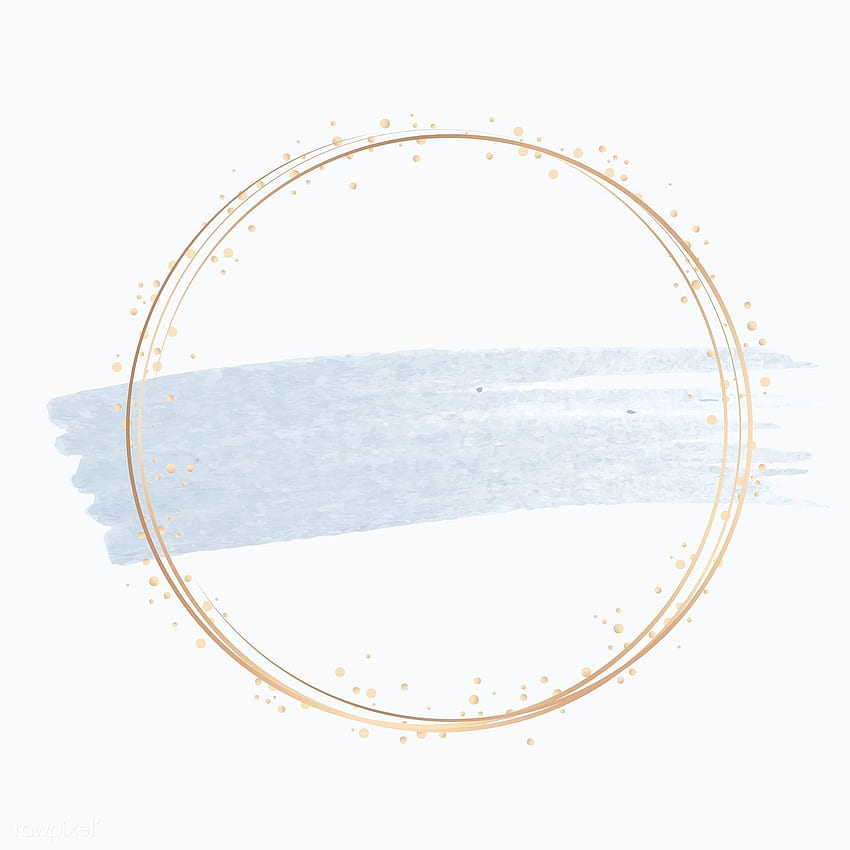 premium vector of Gold circle frame on a pastel blue brushstroke. Gold circle frames, Circle frames, Logo background, Cute Circle HD phone wallpaper