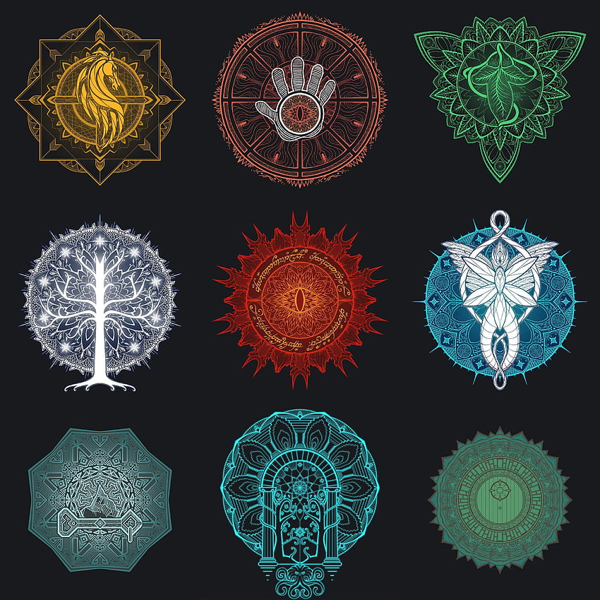 Series of LotR mandala designs I did based on places in the world! : lotr HD phone wallpaper