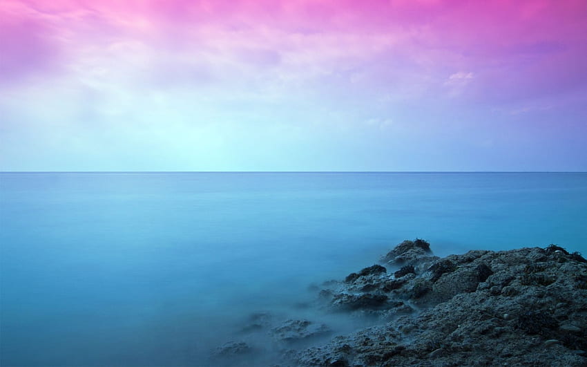 Rosa Himmel über dem Meer - Rosa und blauer Himmel -, Rosa Himmel HD-Hintergrundbild
