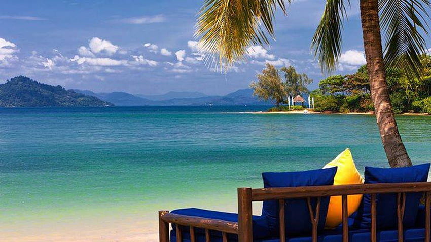 tempat bersantai, laut, tempat, bersantai, keindahan, pantai Wallpaper HD