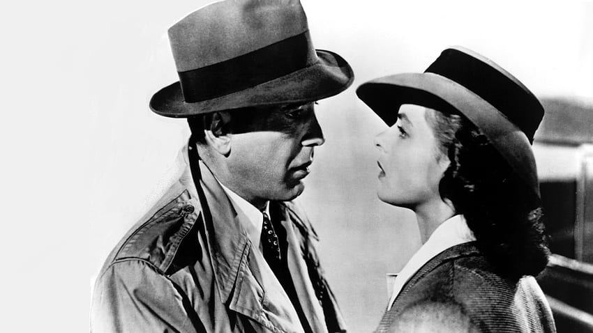 Men's black hat, movies, Casablanca, Humphrey Bogart, Ingrid, Ingrid Bergman HD wallpaper