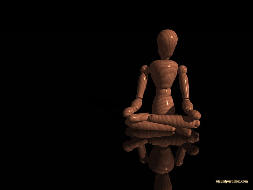 Visual Paradox 3D 'Meditating Wood' size, Mannequin HD wallpaper