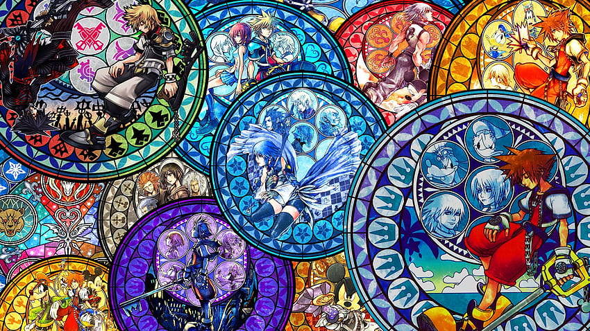 Kingdom hearts stained glass HD wallpaper