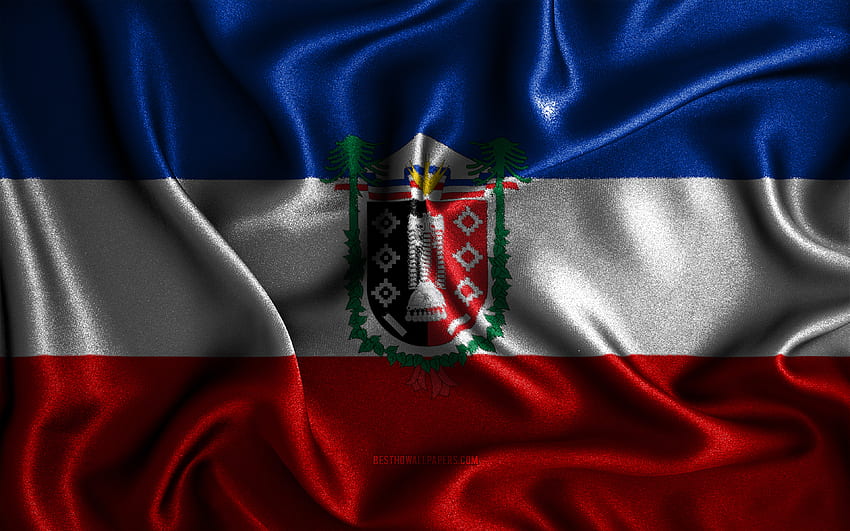 Araucania flag, , silk wavy flags, Chilean regions, Flag of Araucania, fabric flags, 3D art, Araucania, Regions of Chile, Araucania 3D flag, Chile HD wallpaper