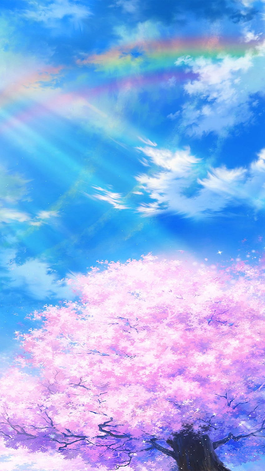 Anime cielo nube primavera arte ilustración iPhone 8 , Aesthetic Anime Sky fondo de pantalla del teléfono