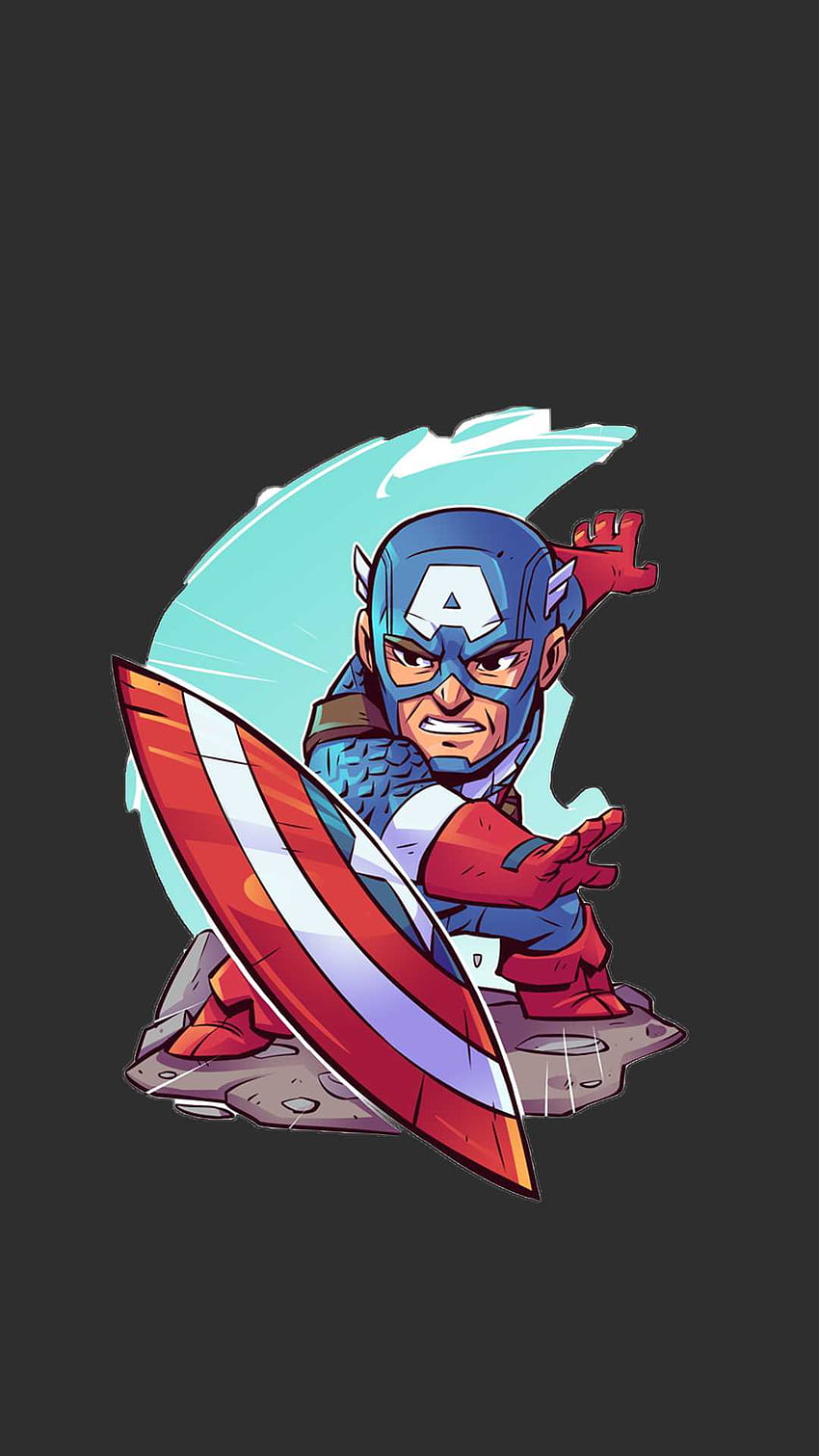 Capitán América Arte Animado fondo de pantalla del teléfono