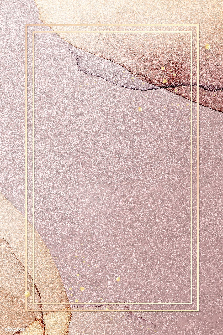psd premium / di Cornice dorata su glitter rosa illustrazione di Wan su oro rosa, bordo rosa acquerello, marmo invito, bac di lusso. glitter rosa, oro, blu rosa e oro Sfondo del telefono HD