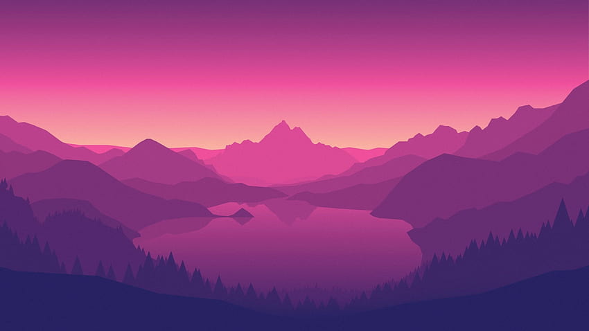 Firewatch Video Games Mountains , Pink Mountains HD wallpaper