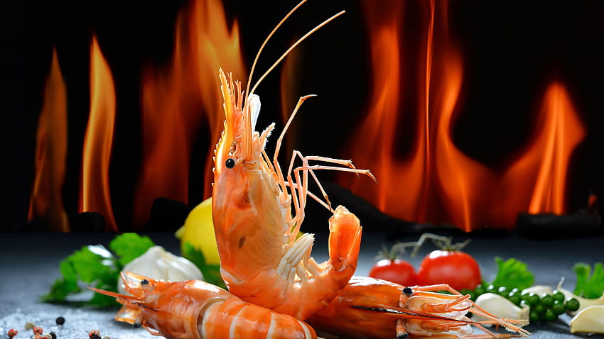 Seafood, shrimp, food U HD wallpaper
