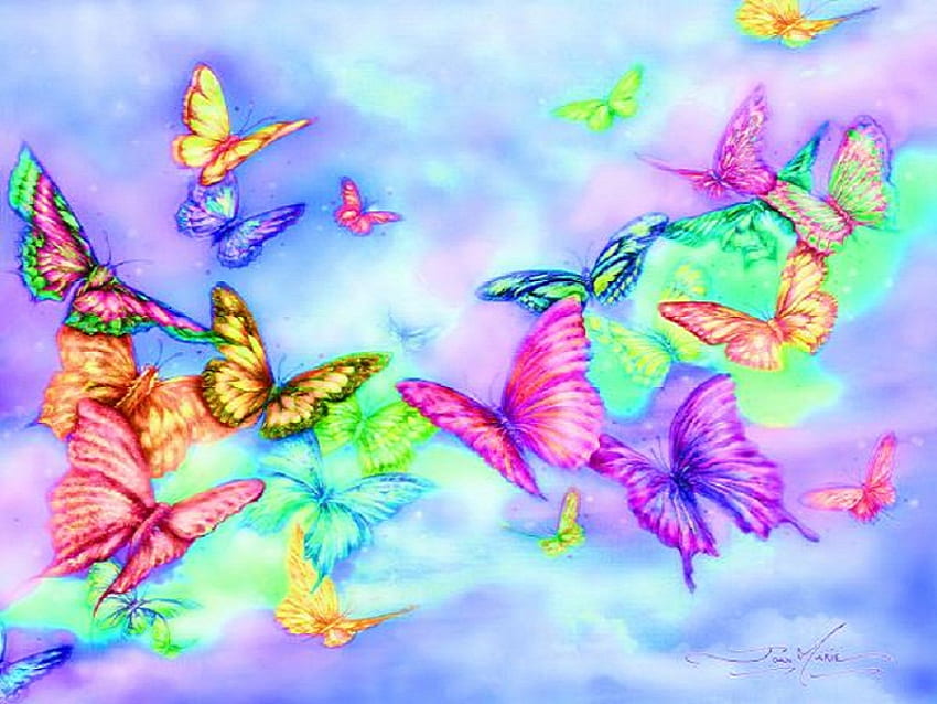 Butterfly Mist 4 {Monarch} Cherie, animal, mariposas, abstracto, pintura, otro fondo de pantalla