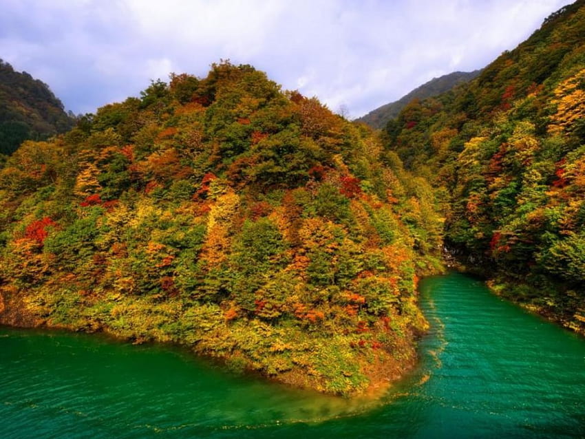 Yamaç, yamaç, Japonya, doğa, göl, dağ HD duvar kağıdı