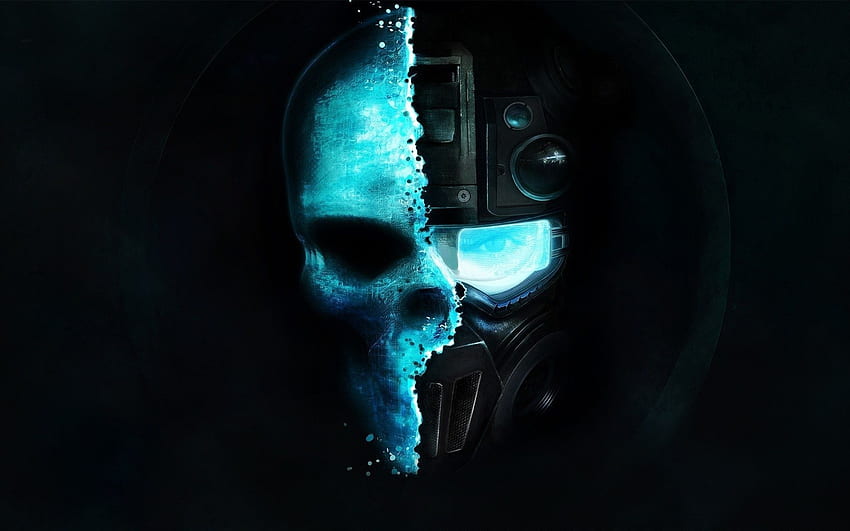 Ghost Recon Future Soldier calaveras de terror oscuro se enfrentan a un futurista de ciencia ficción. Cráneo, genial, Juegos fondo de pantalla