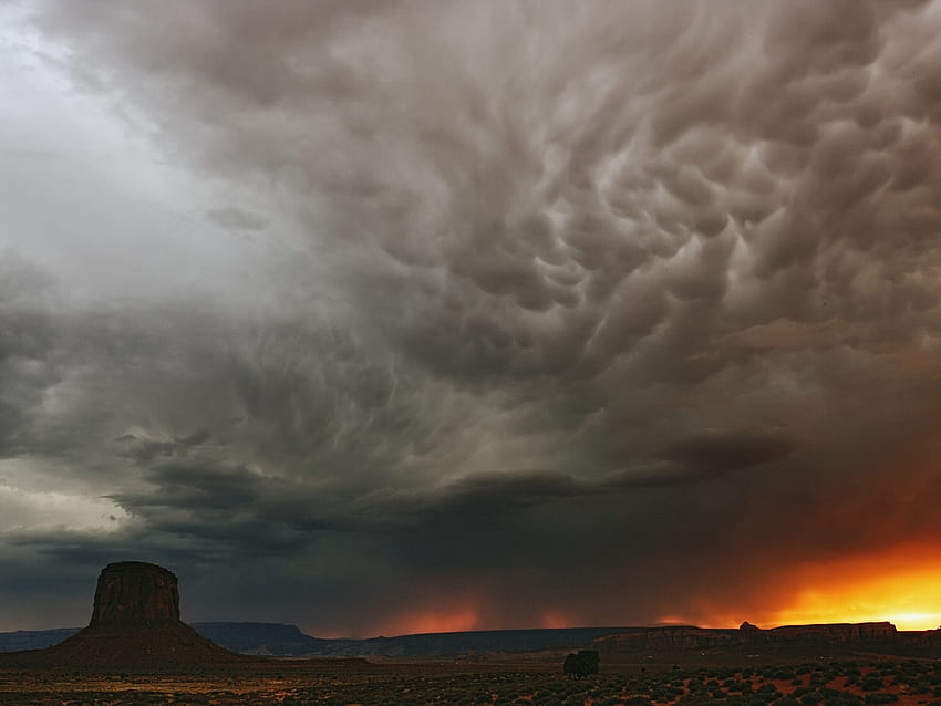 cloudburst, clouds, arizona, sky HD wallpaper