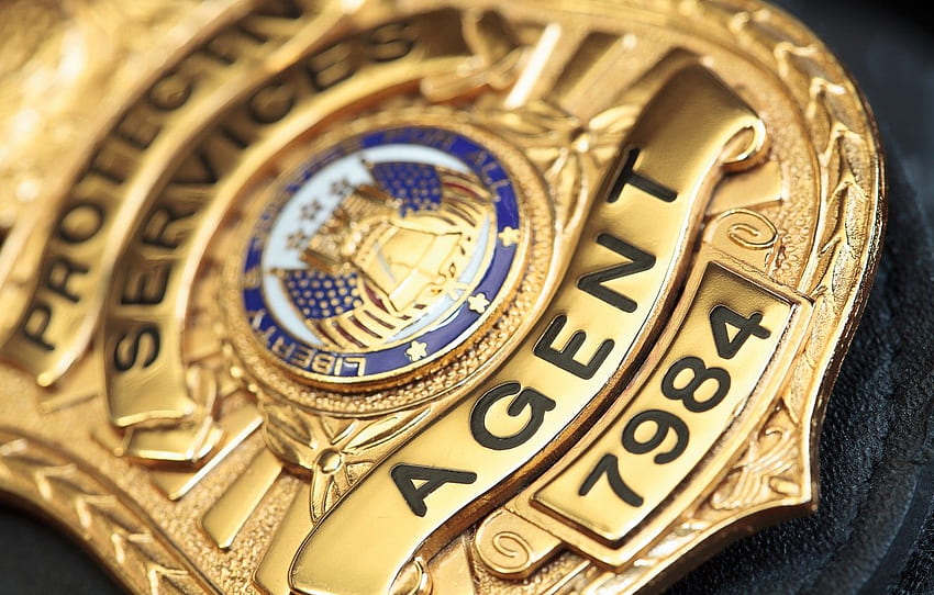 gold, agent, police badge for , section макро - HD wallpaper