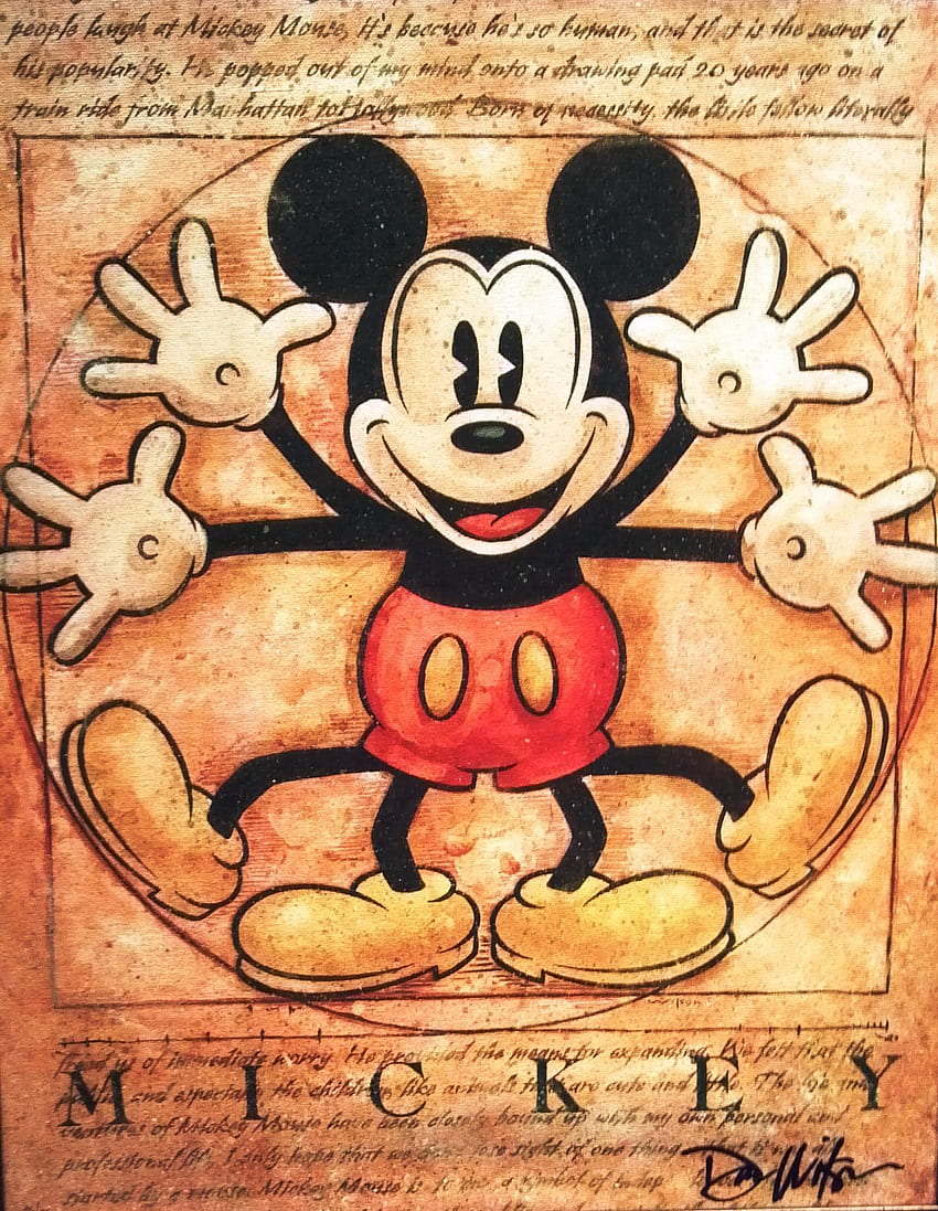 Vintage Mickey Mouse - Mickey Mouse Vitruvian Man - , Vintage Man HD phone wallpaper