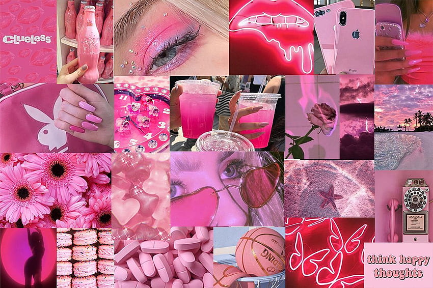 Różowa estetyczna ściana sypialni Kolaż tła tumblr, estetyczny, różowy wa. Różowa estetyka tumblr, Kolaż ścienny do sypialni, Różowa estetyka, Smutny estetyczny róż Tapeta HD
