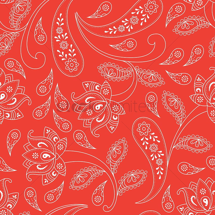 Paisley background Vector - 1892976, Red Paisley HD phone wallpaper