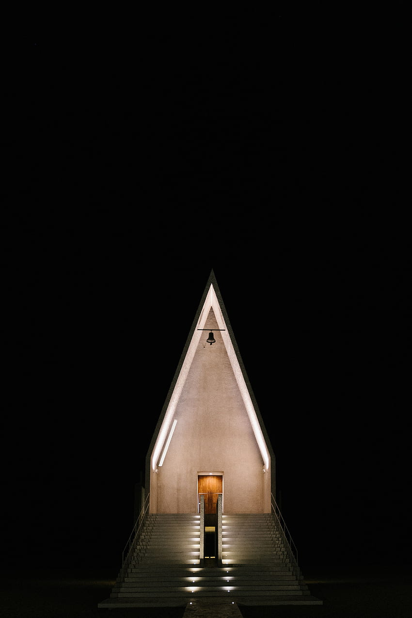 Architecture, Building, Dark, Church, Triangle HD phone wallpaper