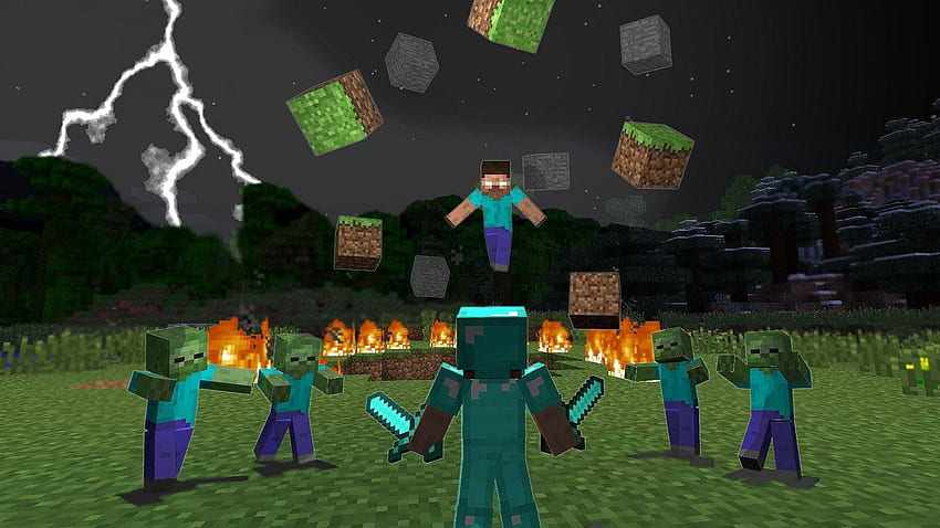 Episches Herobrine Minecraft HD-Hintergrundbild