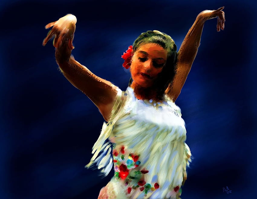 Dance Flamenco Dancer in White Girls Pictorial, Dancing Art HD wallpaper