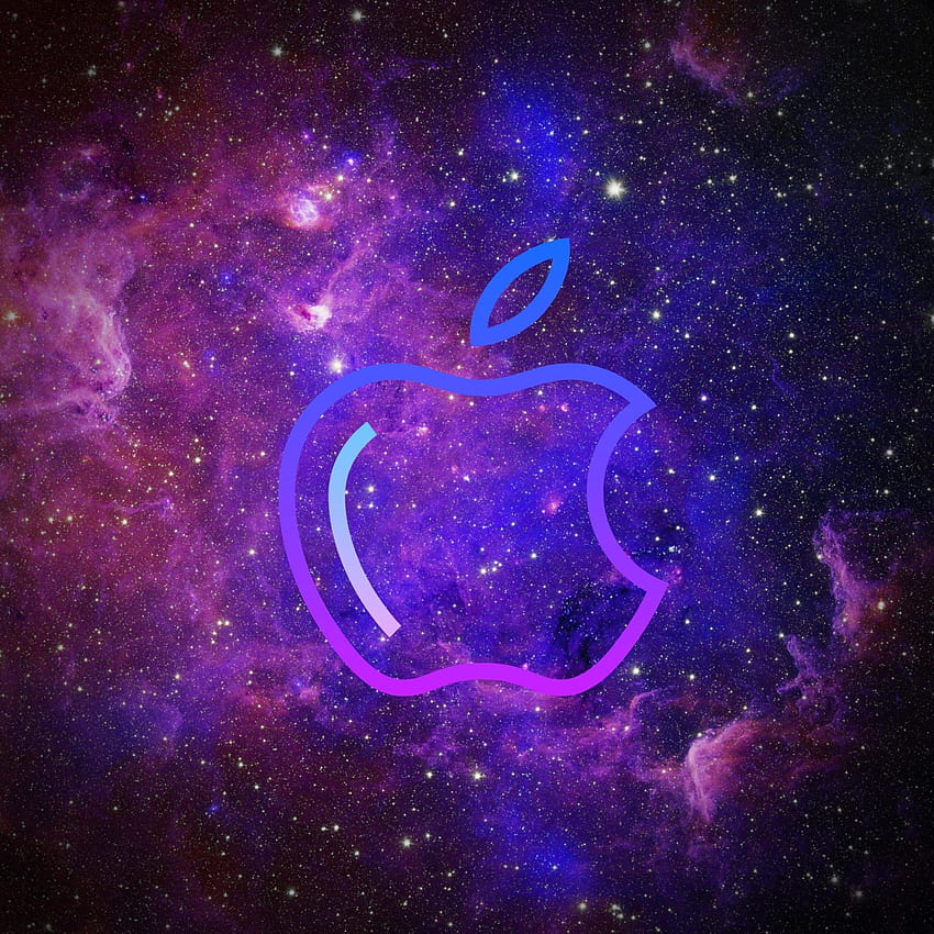 Apple Logo Purple Galaxy Background iPad - iPad iPad iPad Pro, iPad Mini, iPad Air, iOS, iPadOS, Parallax, iPad retina HD phone wallpaper