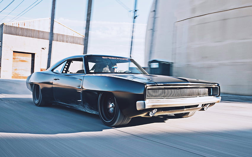 SpeedKore Hellacious, tuning, muscle cars, 2021 cars, low rider, retro cars, 1968 Dodge Charger, american cars, Dodge HD wallpaper