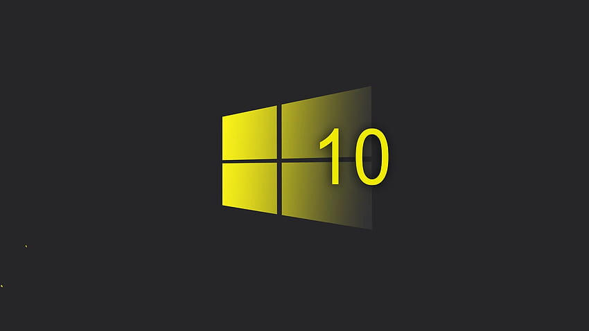 Windows 10 system, yellow style logo, black HD wallpaper