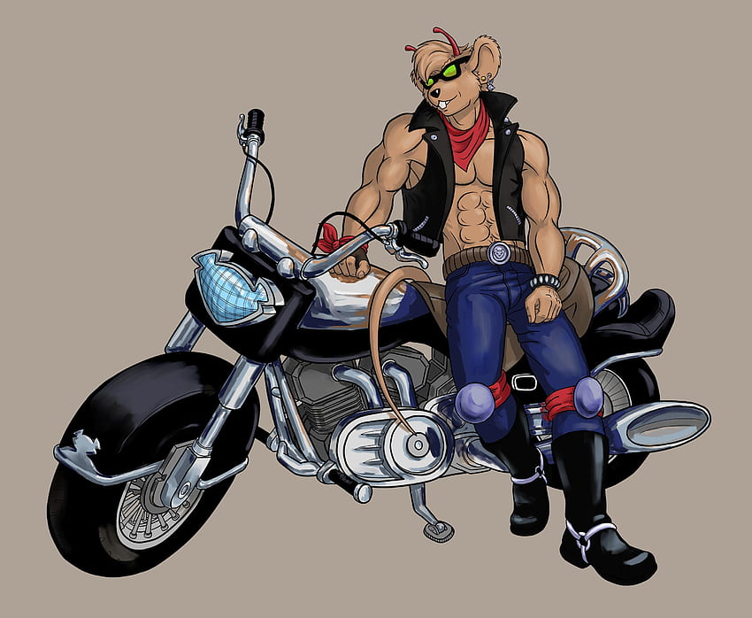 Throttle, Biker Mice from Mars, Fan art, Cartoon / dan Mobile Background Wallpaper HD