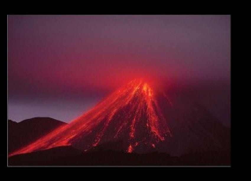 Volcán, erupción, fuego, lava, montaña fondo de pantalla