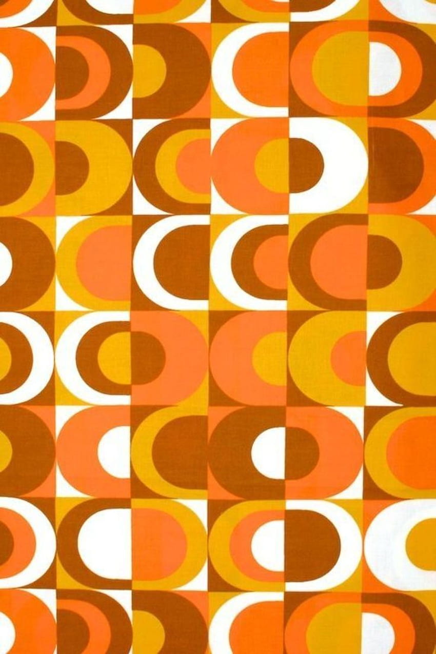 パターン、レトロプリント、レトロ、レトロオレンジ HD電話の壁紙