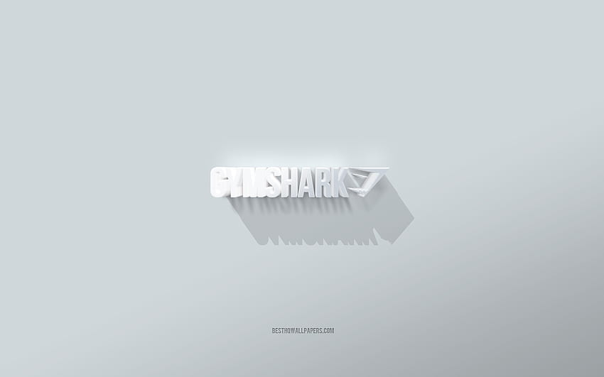Logo Gymshark, bianco, logo Gymshark 3d, arte 3d, Gymshark, 3d emblema Gymshark Sfondo HD