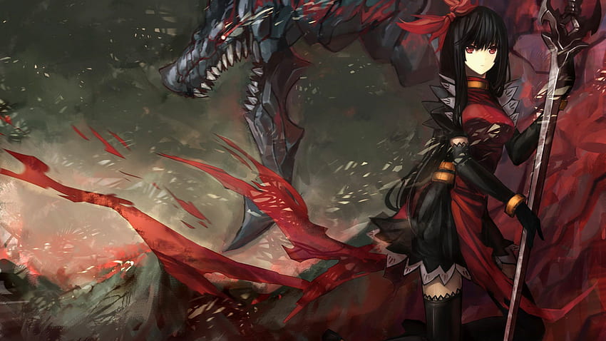 Anime Warrior, Black and Red Warrior HD wallpaper