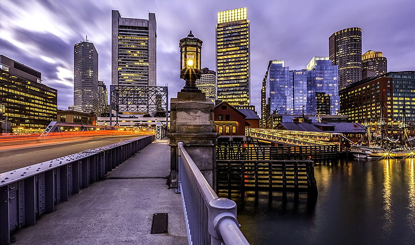 Boston USA Massachusetts Bridges Rivers Cities Houses HD wallpaper