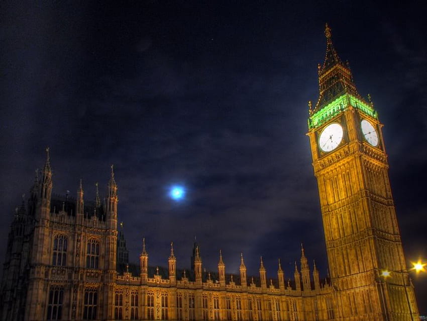 Big Ben, notte, Londra, orologio, ben Sfondo HD