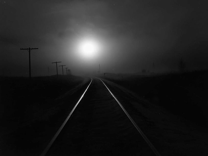 Железопътни релси лунна нощ. Fondo de pantalla oscuros, Lado oscuro, Disenos de unas, Dark Train HD тапет