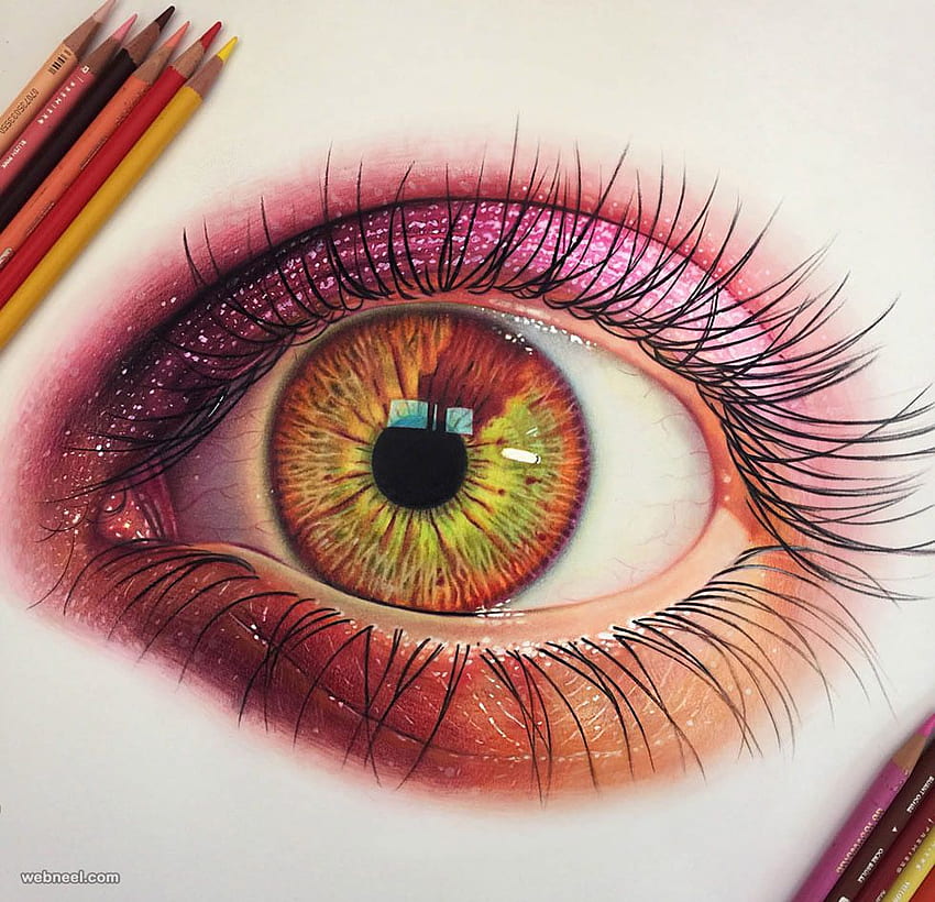 Beautiful coloured drawing of Eye. by Iamsahilartist on DeviantArt