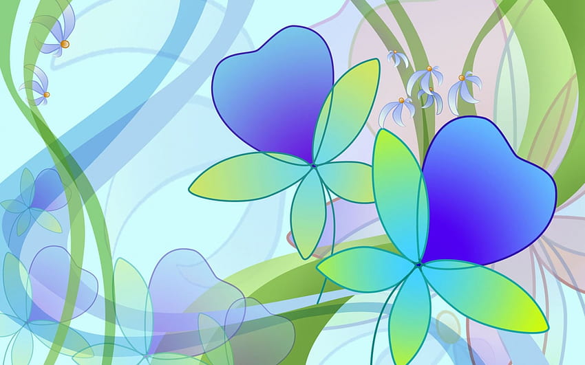 Blue Orchids, blue, abstract, art, flowers, orchids HD wallpaper