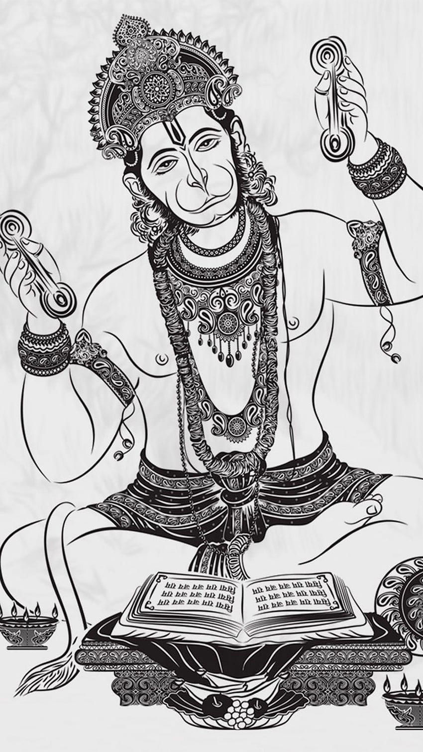 Angry Hanuman iPhone Black And White, Lord Hanuman Black and White HD phone  wallpaper | Pxfuel