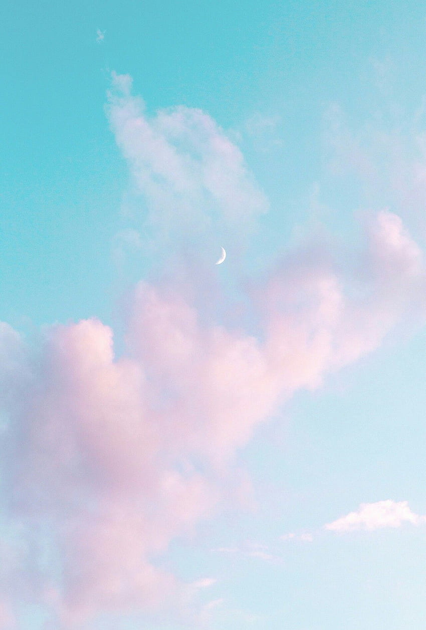 Pastel Blue And Pink Cloud Background, Clouds Aesthetic HD phone wallpaper