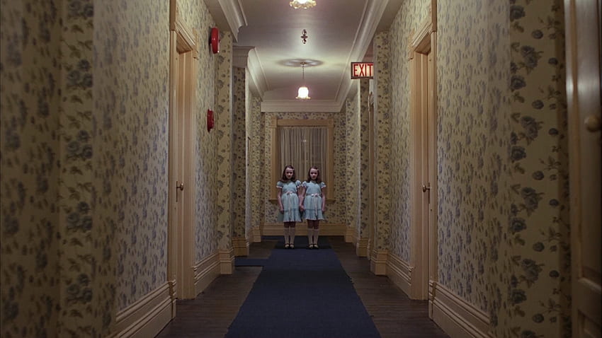 The Shining, scary, hotel, twins, murder, haunted, movie, hallway, dead HD wallpaper
