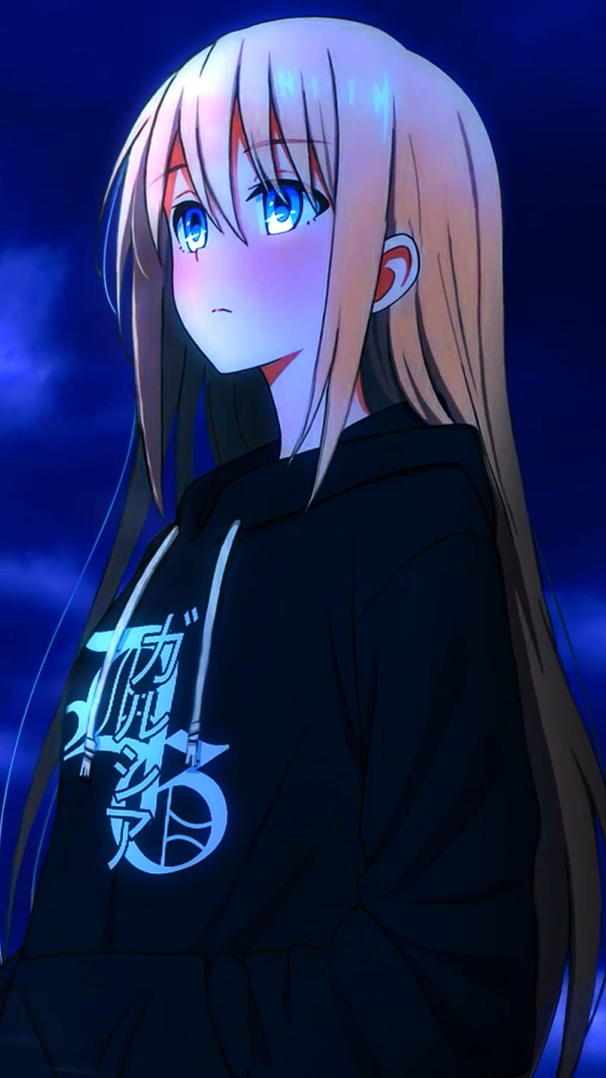 Anime mignon fille déprimée pleine pour mobile, triste anime déprimant Fond d'écran de téléphone HD