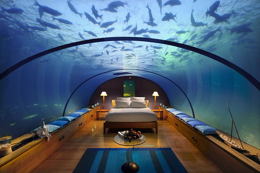 Różne, Tropiki, Malediwy, Podwodny Hotel Tapeta HD