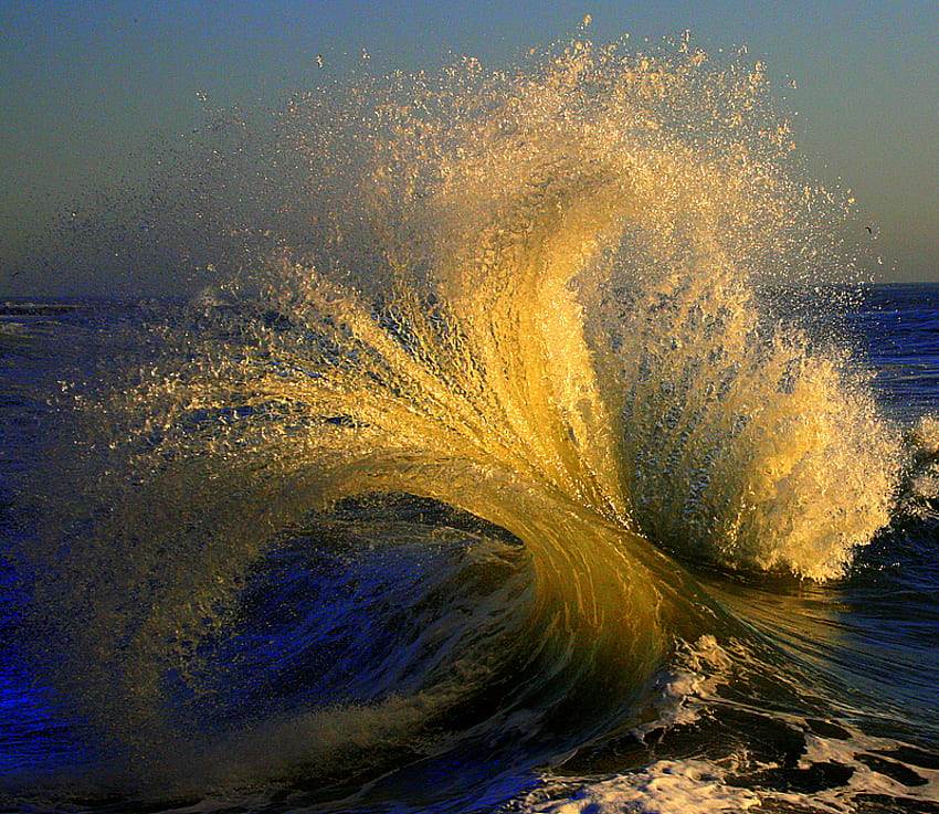 Gran ola, mar, hermoso, océano, ola fondo de pantalla