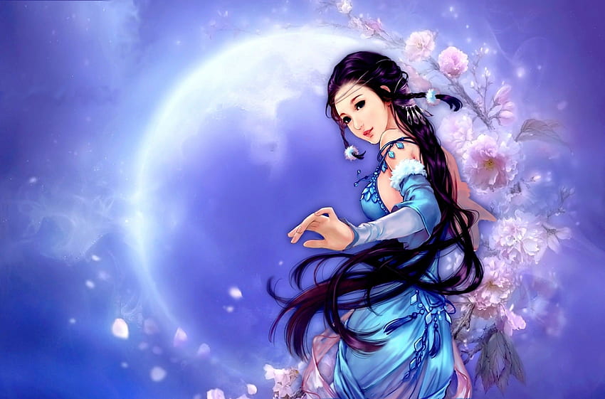 ★..G L A N C E D..★, colors, bracelet, jewelry, charm, petals, emo, adorable, female, accessories, sweet, art, gorgeous, eyes, leaves, CGI, pretty, light, Asian, face, hair, lovely, Chinese, blue, colorful, necklace, cute, dress, beauty, painting, moon, glanced, lips, fall, soft, beautiful, adventure, love, cool, girls, flowers, women, splendor HD wallpaper